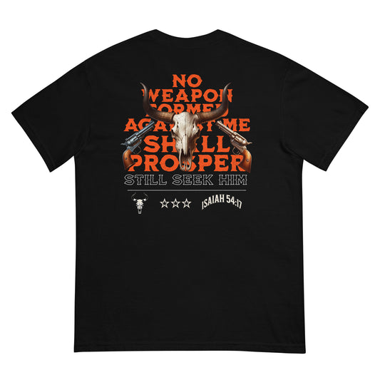 No Weapon Formed Against Me Shall Prosper Unisex Western Garment-Dyed Heavyweight T-Shirt