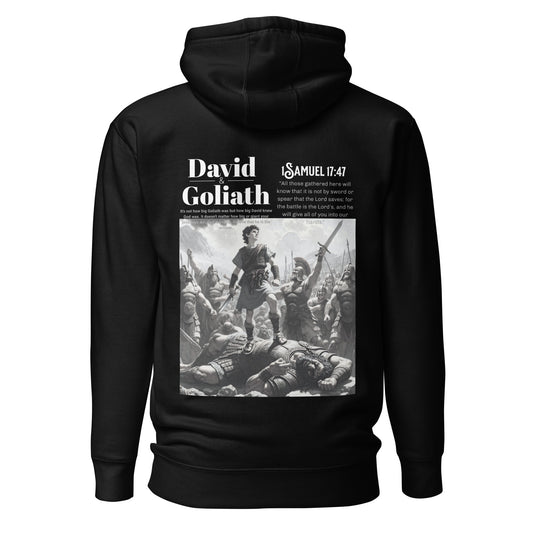 Unisex David & Goliath, Embroidered Front Design God Is Bigger Hoodie